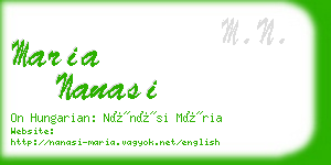 maria nanasi business card